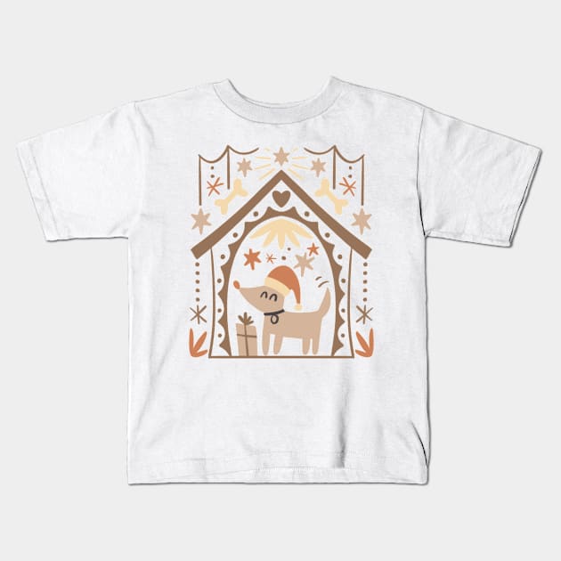 Cute dog Christmas Kids T-Shirt by nataliagonzalez